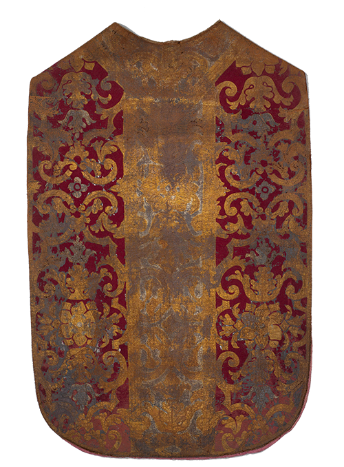 Шёлковая ткань с узором, окрашенная cochineal, XVI век